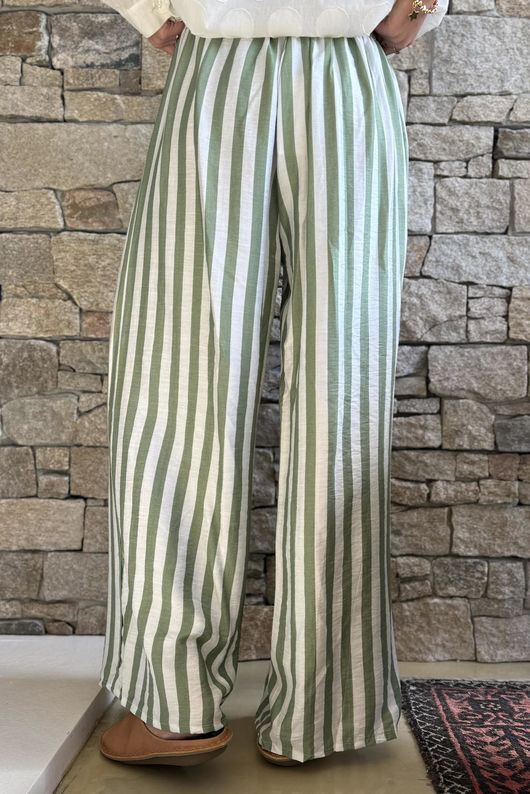 Mallow Stripe Wide Leg Pant Olive /40